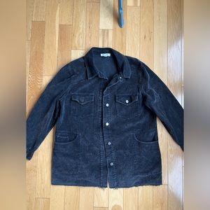 Vici Weathered Black Corduroy Shacket